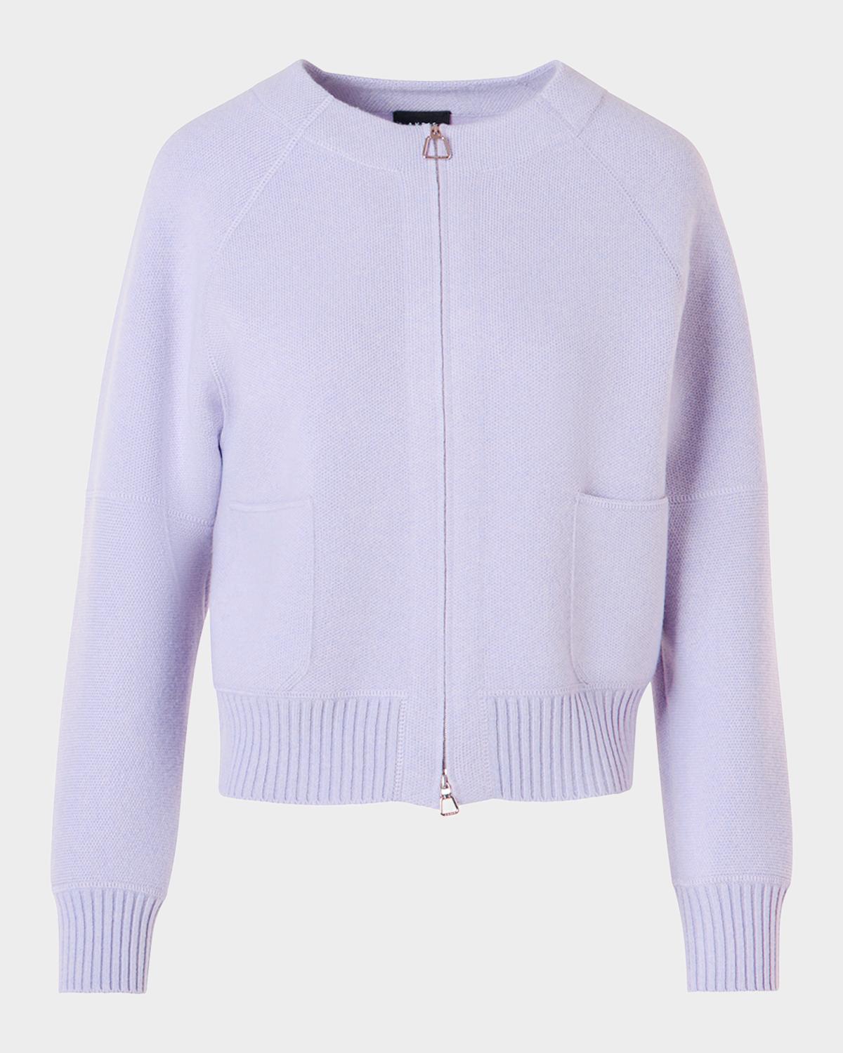 Akris Cashmere Pique Zipped Cardigan