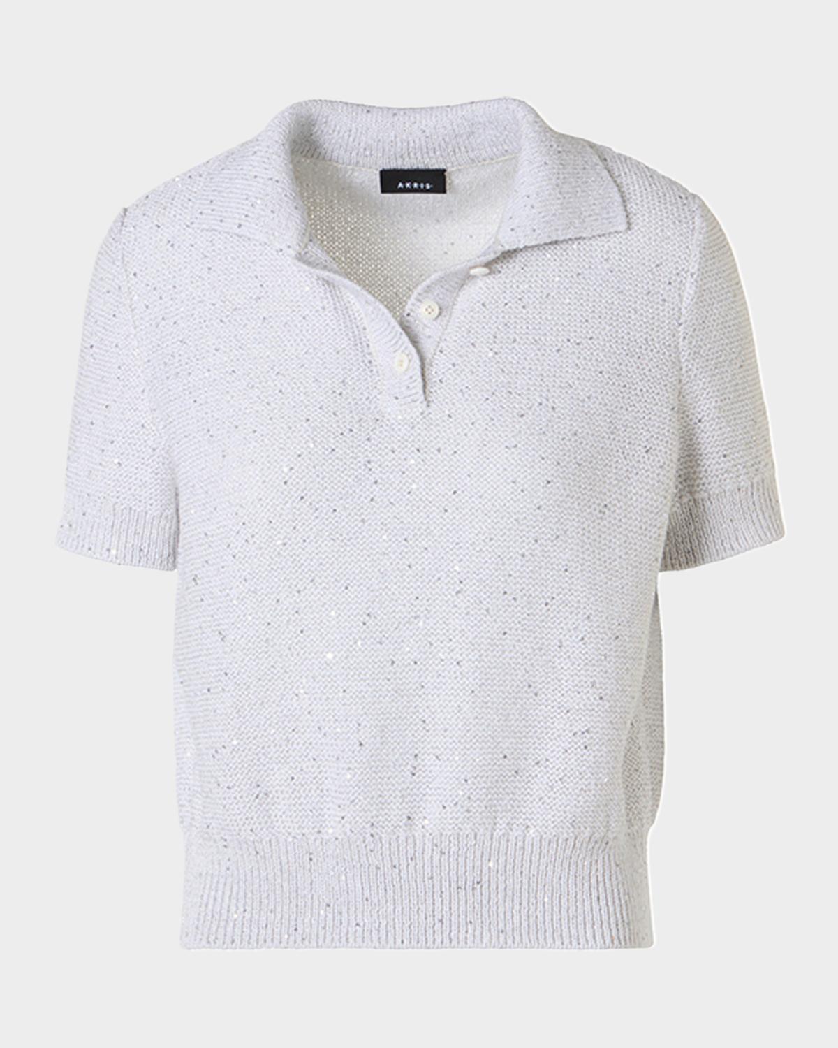 Akris Micro Sequined Short Knit Sweater