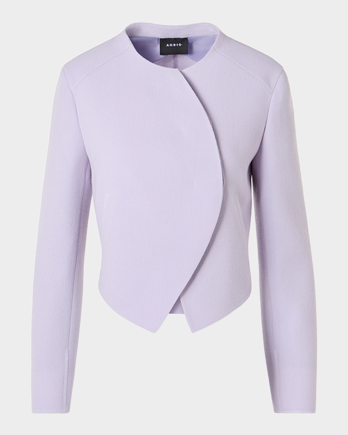 Akris Hynora Wool Crepe Asymmetric Jacket In Malva