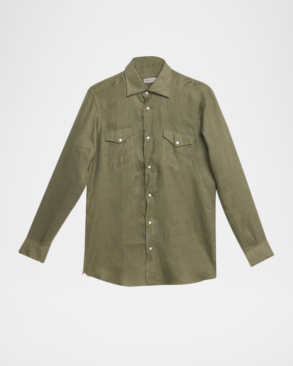 Sartorio Men's Texas Linen Button-Front Shirt
