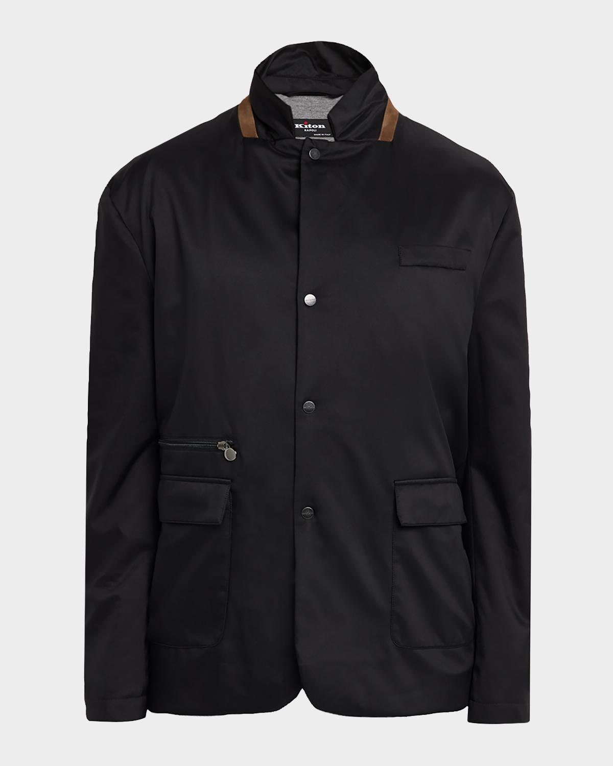 Kiton Men's Wool Full-Zip Shirt Jacket