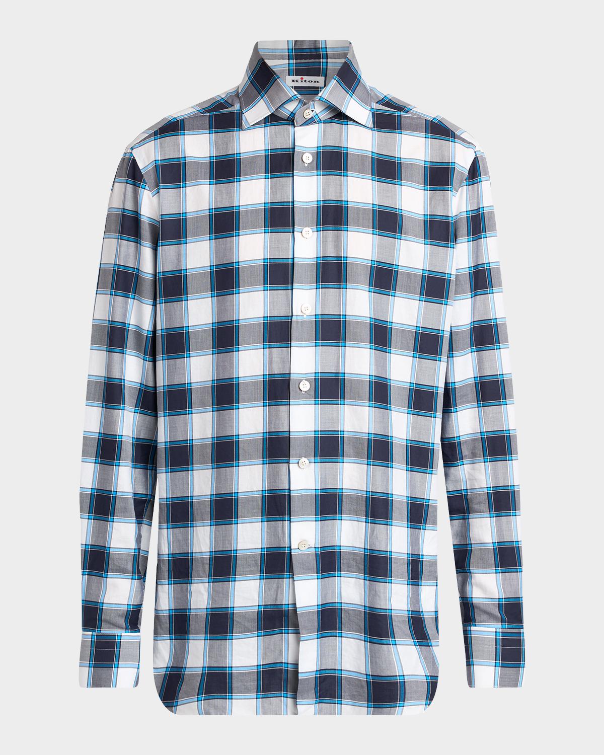 Men & apos;s Cotton Plaid Button-Down Shirt