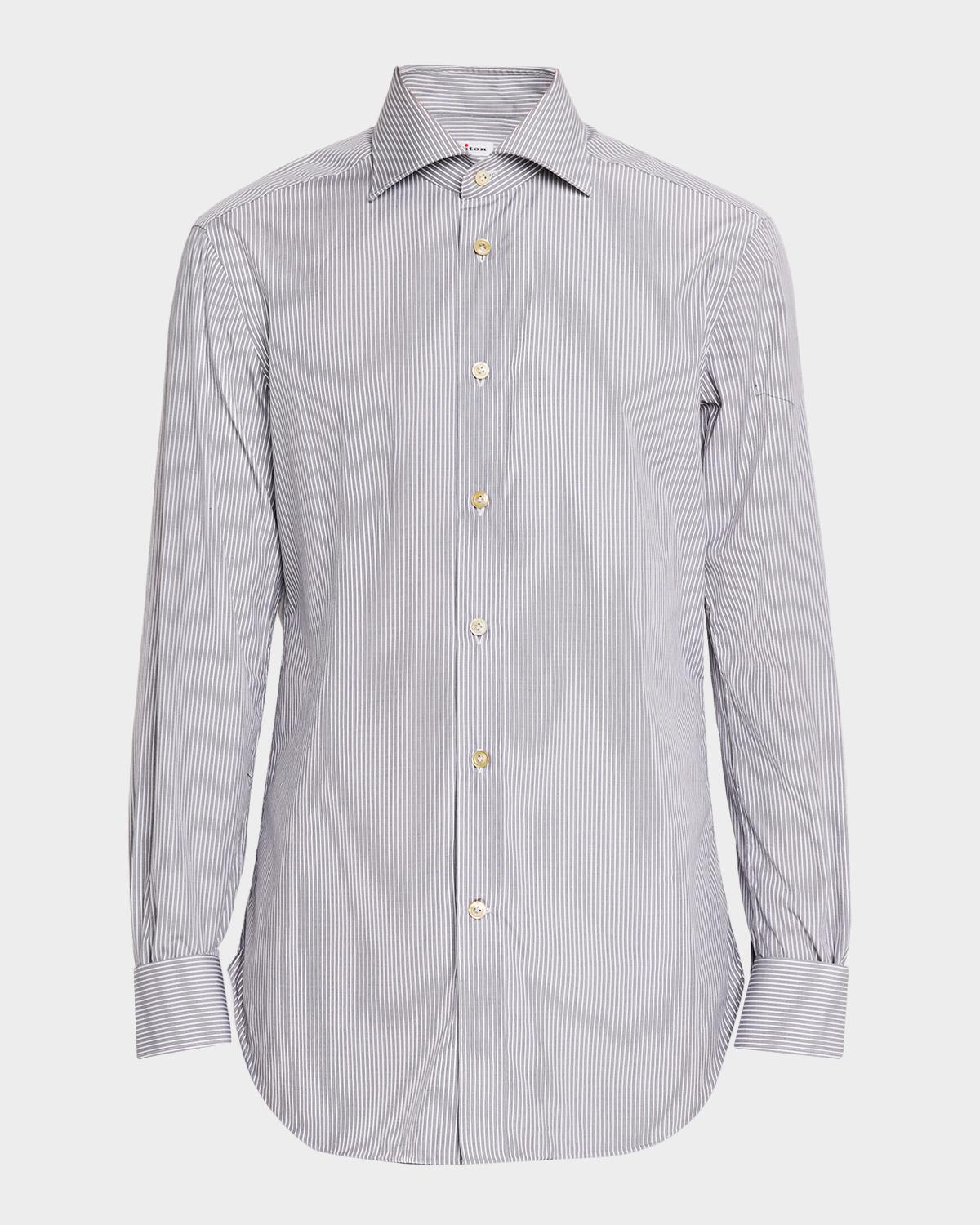 Kiton Men's Micro-Stripe Cotton Shirt