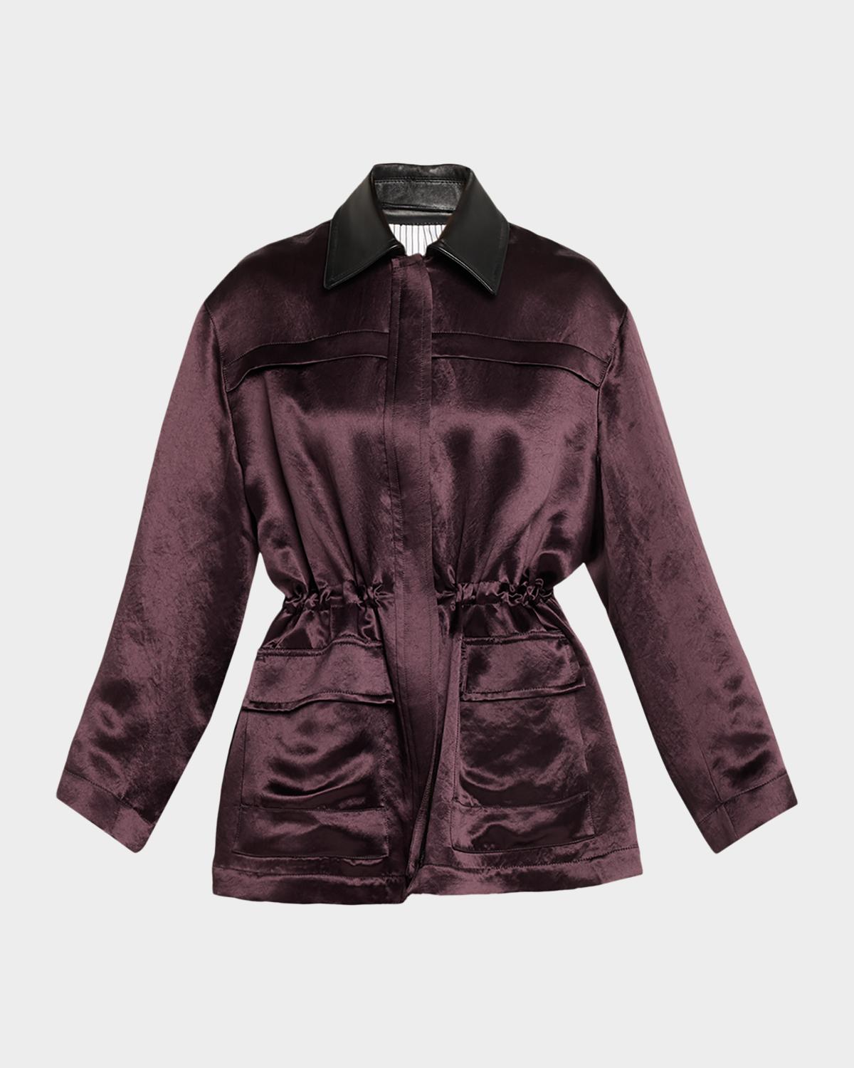 MARIA MCMANUS Drawstring Satin Parka Jacket