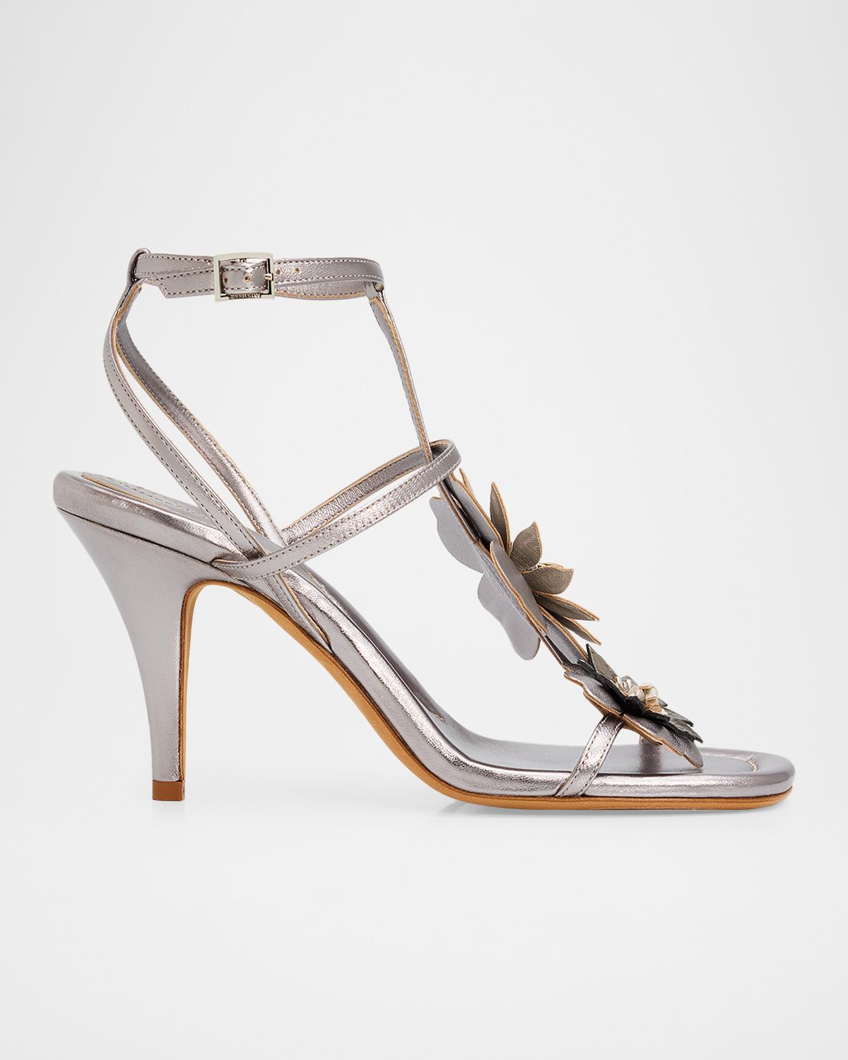 Zimmermann 85mm Belara Metallic Leather Sandals