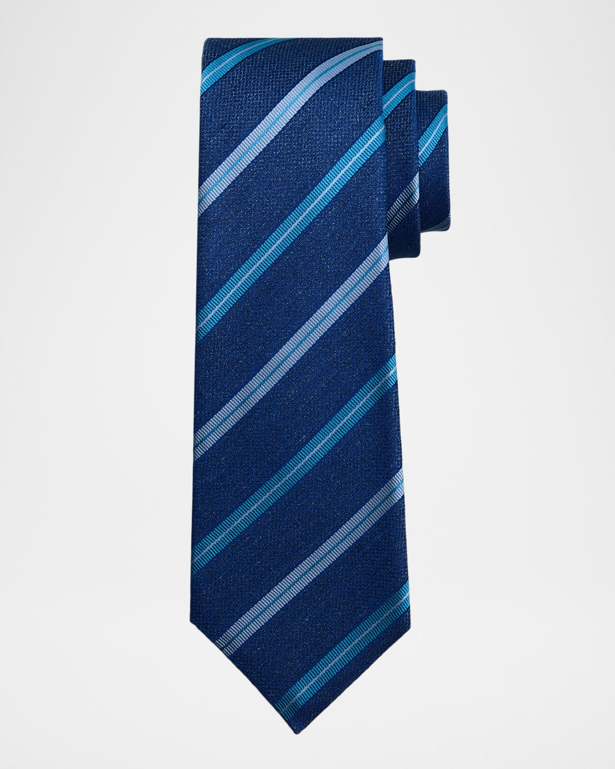 Kiton Men 's Multi-Stripe Silk 7-Fold Tie