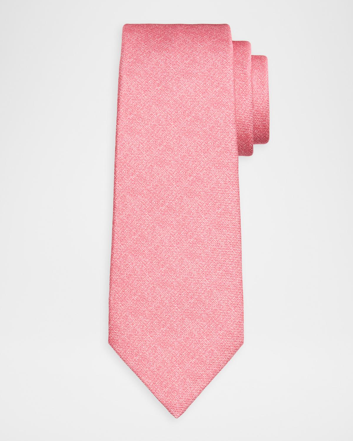 Kiton Men's Crosshatch-Printed Silk Tie