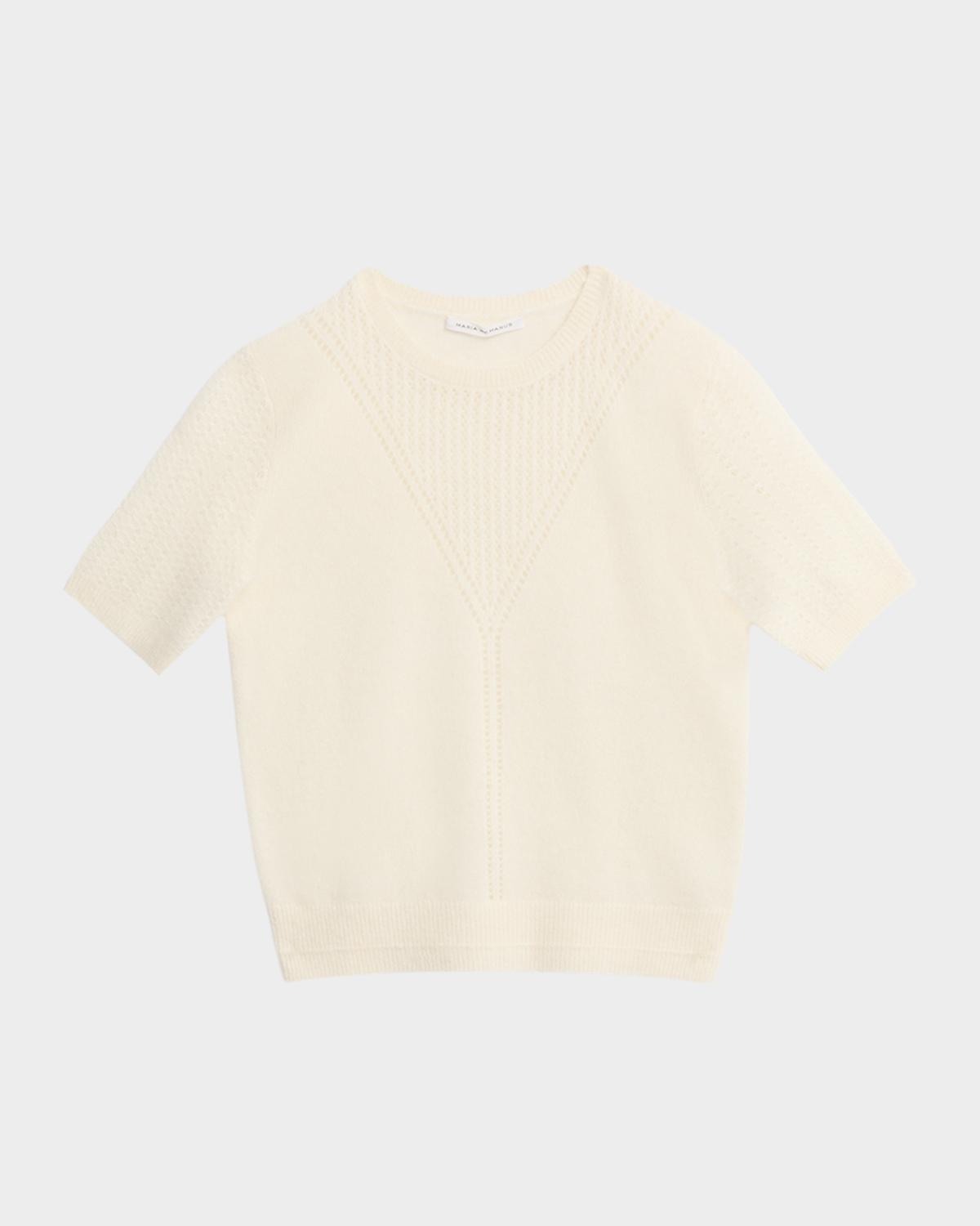 MARIA MCMANUS Honeycomb Alpaca-Knit T-Shirt Sweater