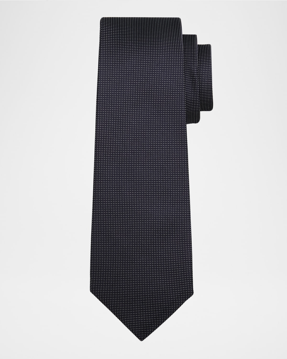 Kiton Men 's Micro-Pindot Silk 7-Fold Tie
