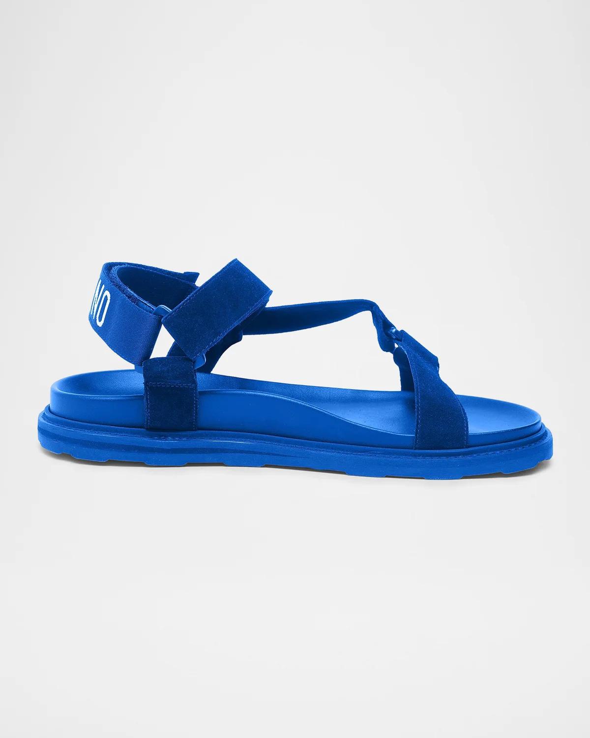 Moschino Men's Logo Leather Sandals