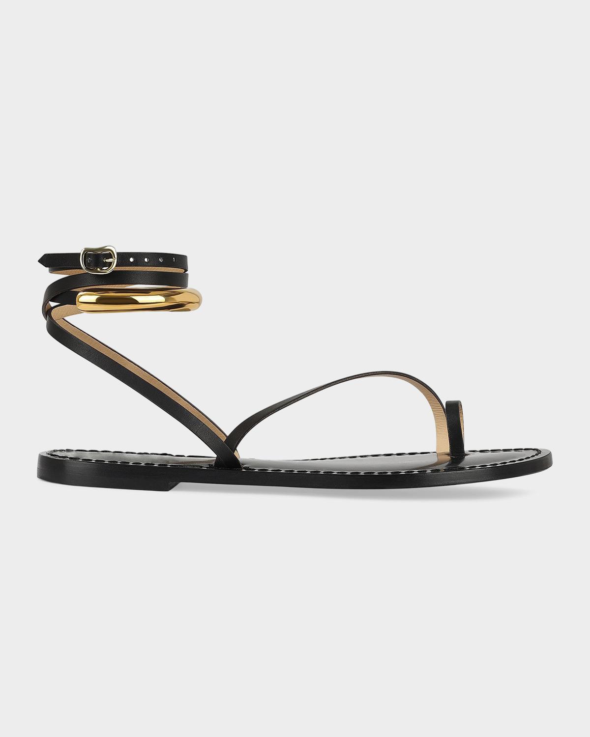 AMANU 17 The Kalahari Leather Ankle-Wrap Sandals