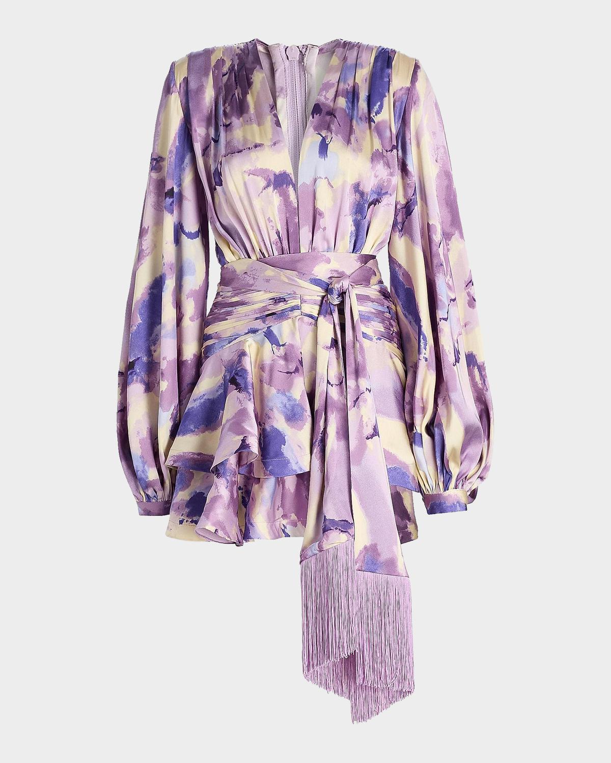Bronx Banco Wisteria Bedouin Abstract A-Line Mini Dress