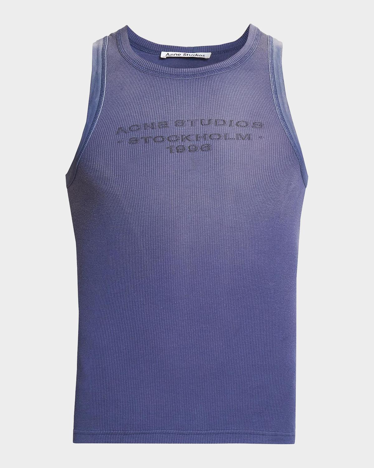 Acne Studios Men's K-Eitch Ribbed Logo Tank Top