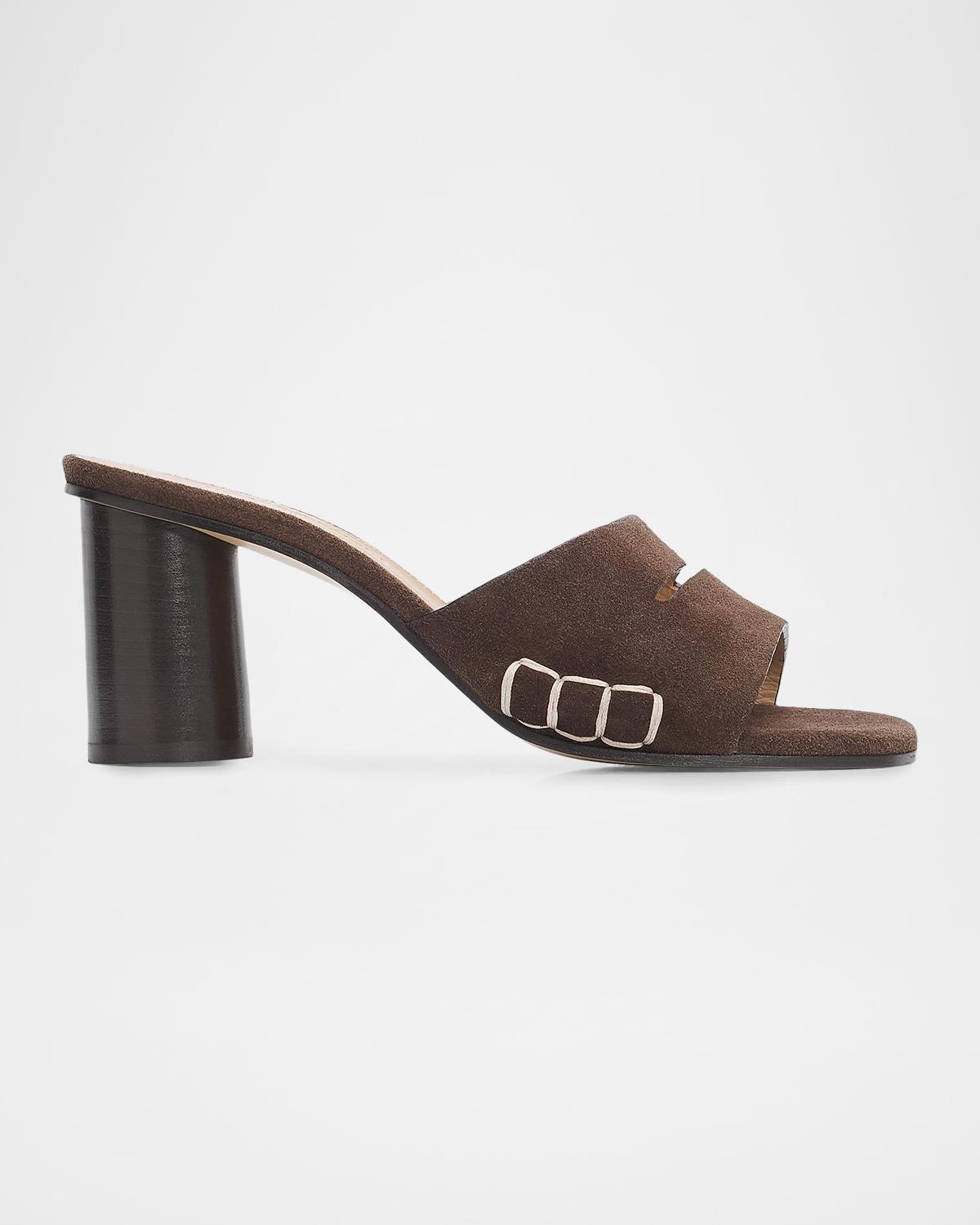 JW Anderson 75MM Suede Cylindrical-Heel Sandals