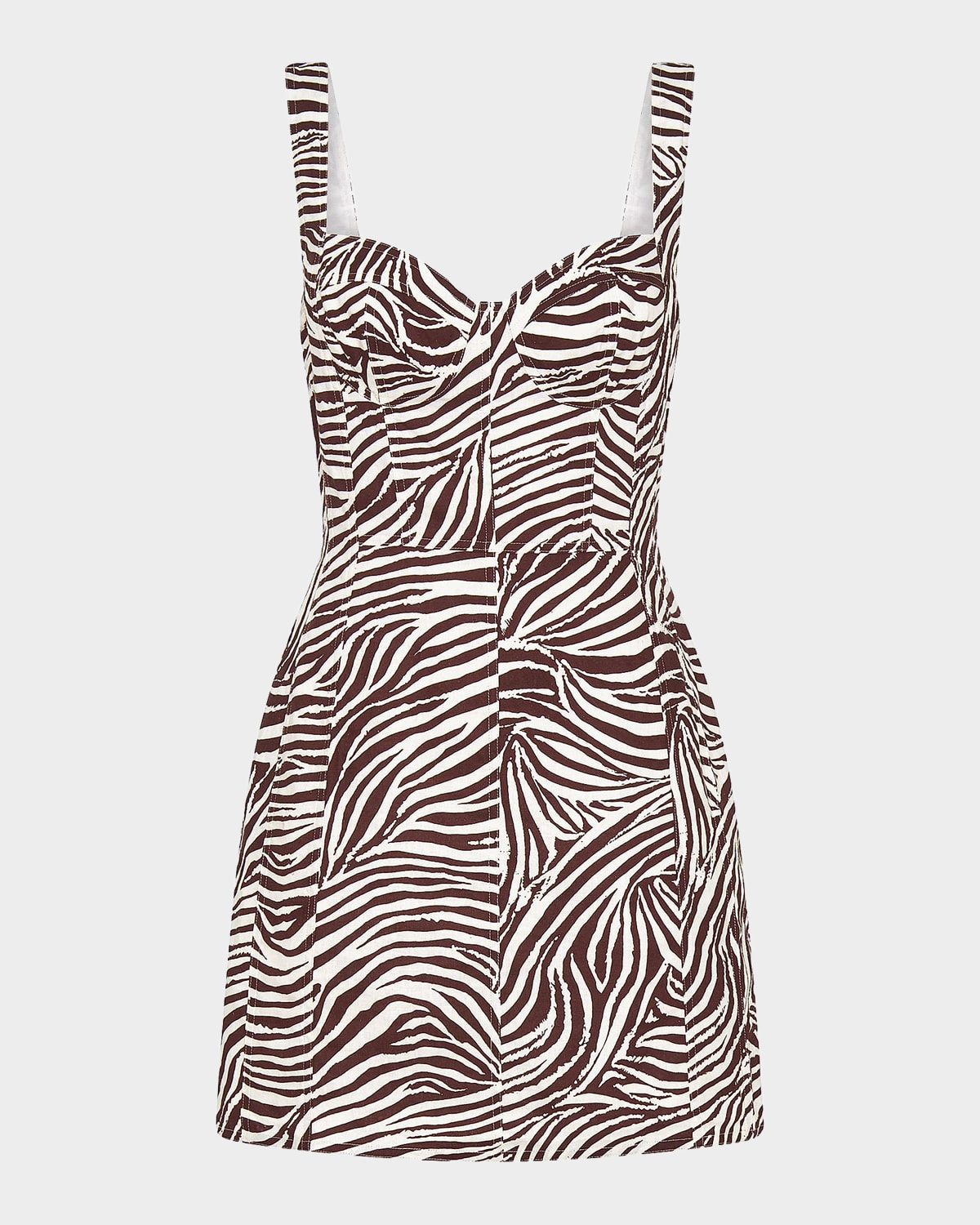 Nicholas Alina Printed Linen-blend A-line Mini Dress In Striata Pr
