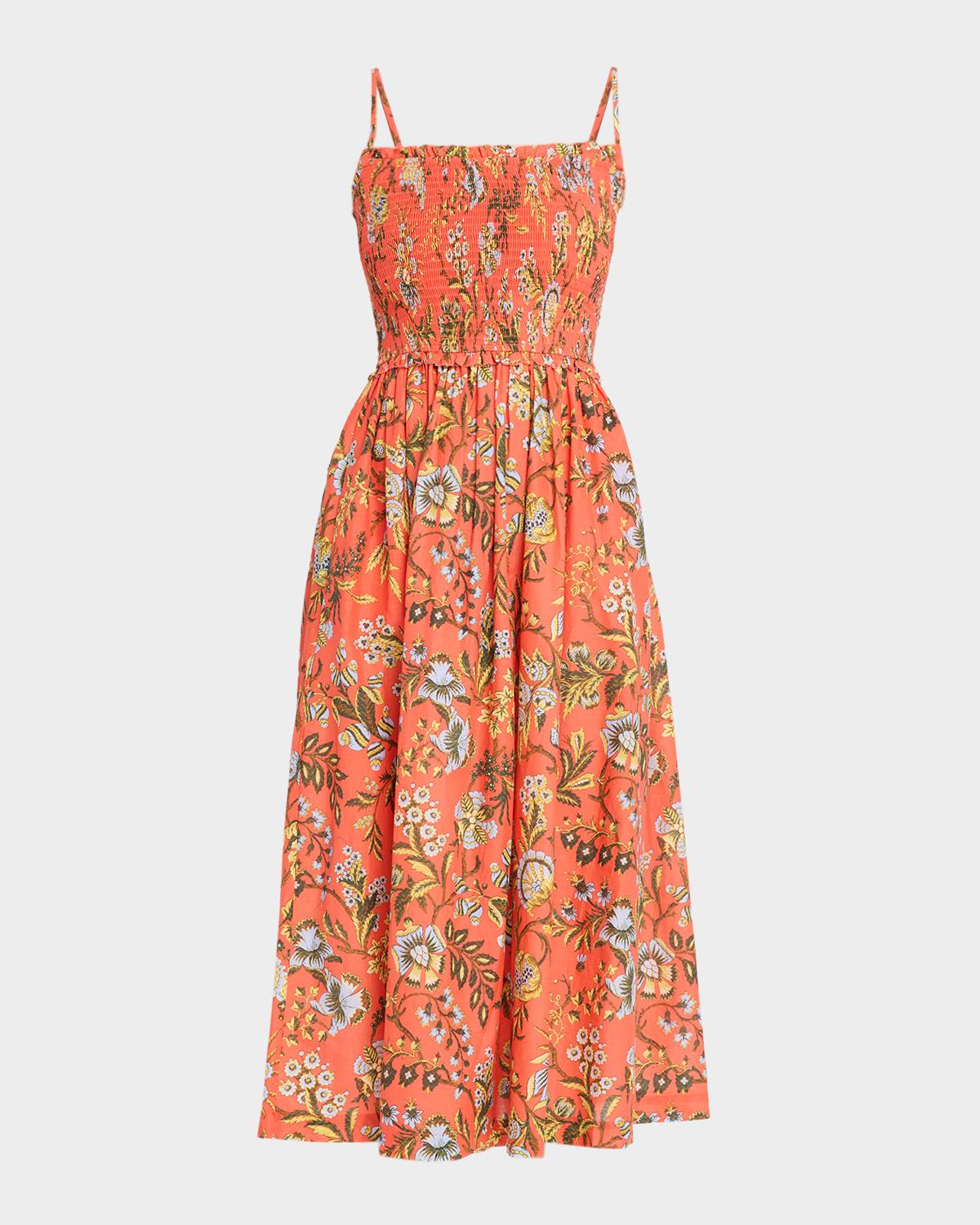 Cara Cara Carmen Floral Smocked Midi Dress