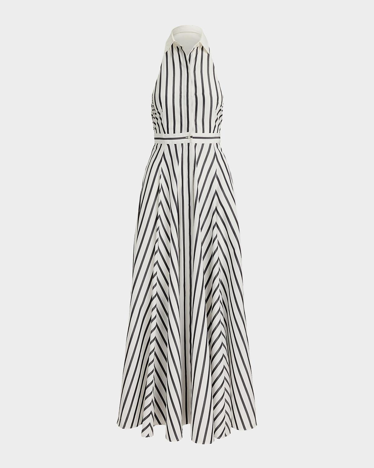 Ralph Lauren Collection Eldred Striped Cotton Day Dress