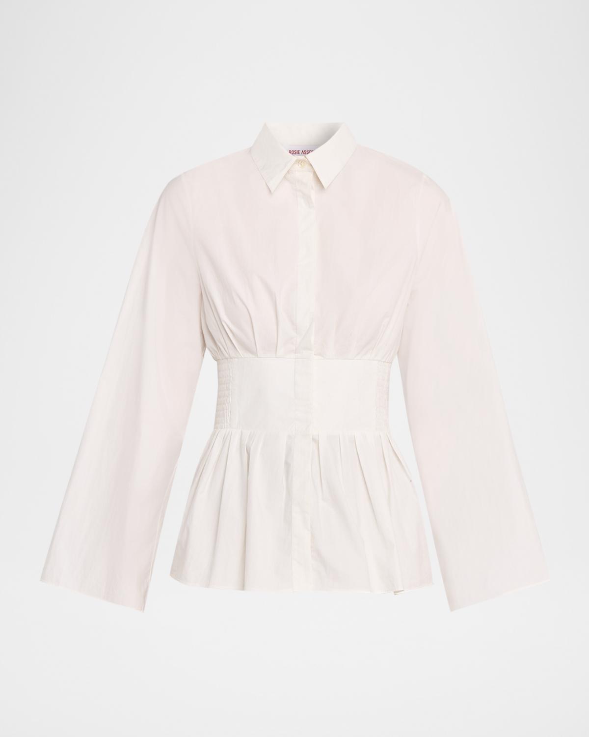 Rosie Assoulin Boogie Woogie Bugle Boy Button-Down Peplum Shirt