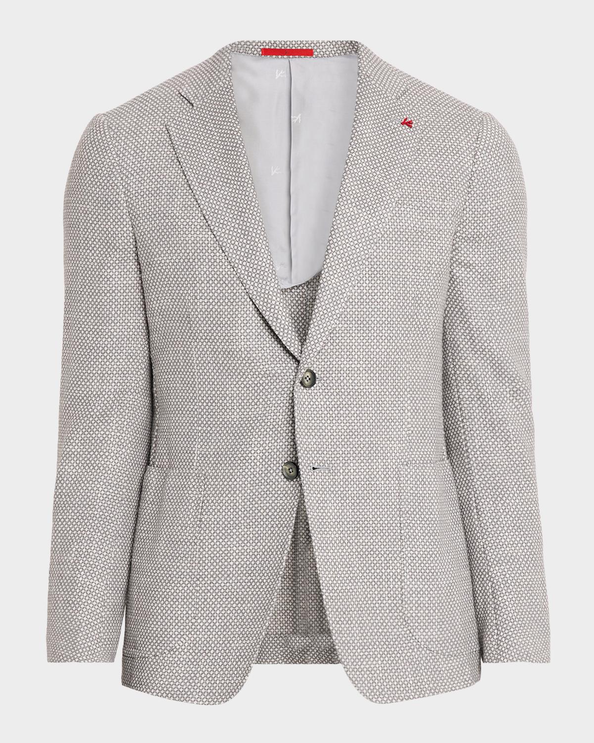 Isaia Men's Solid Textured Single-Breasted Sport Coat