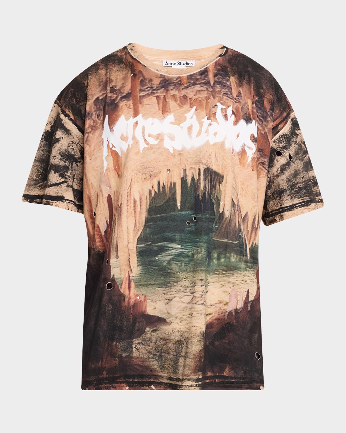 Acne Studios Men's Eresa Cave Distressed T-Shirt