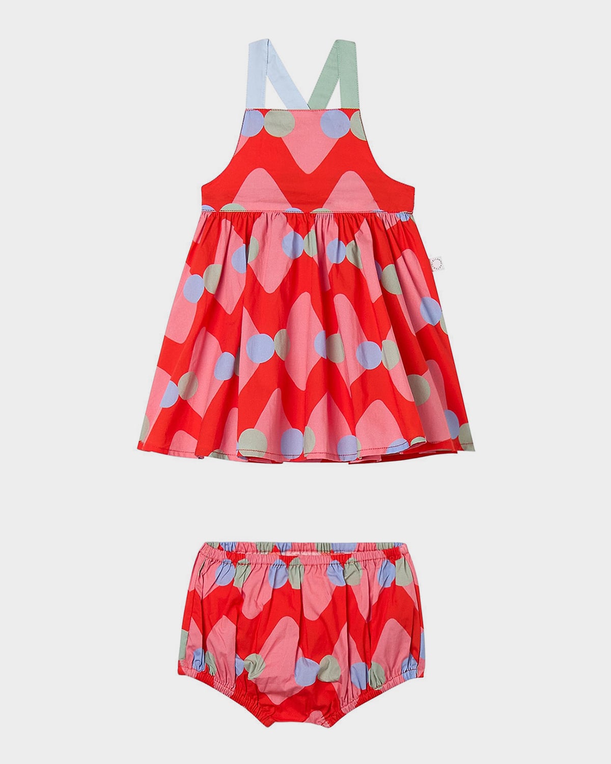 Stella Girl 's Sleeveless Geo-Print Dress & Bloomers Set, Size -3