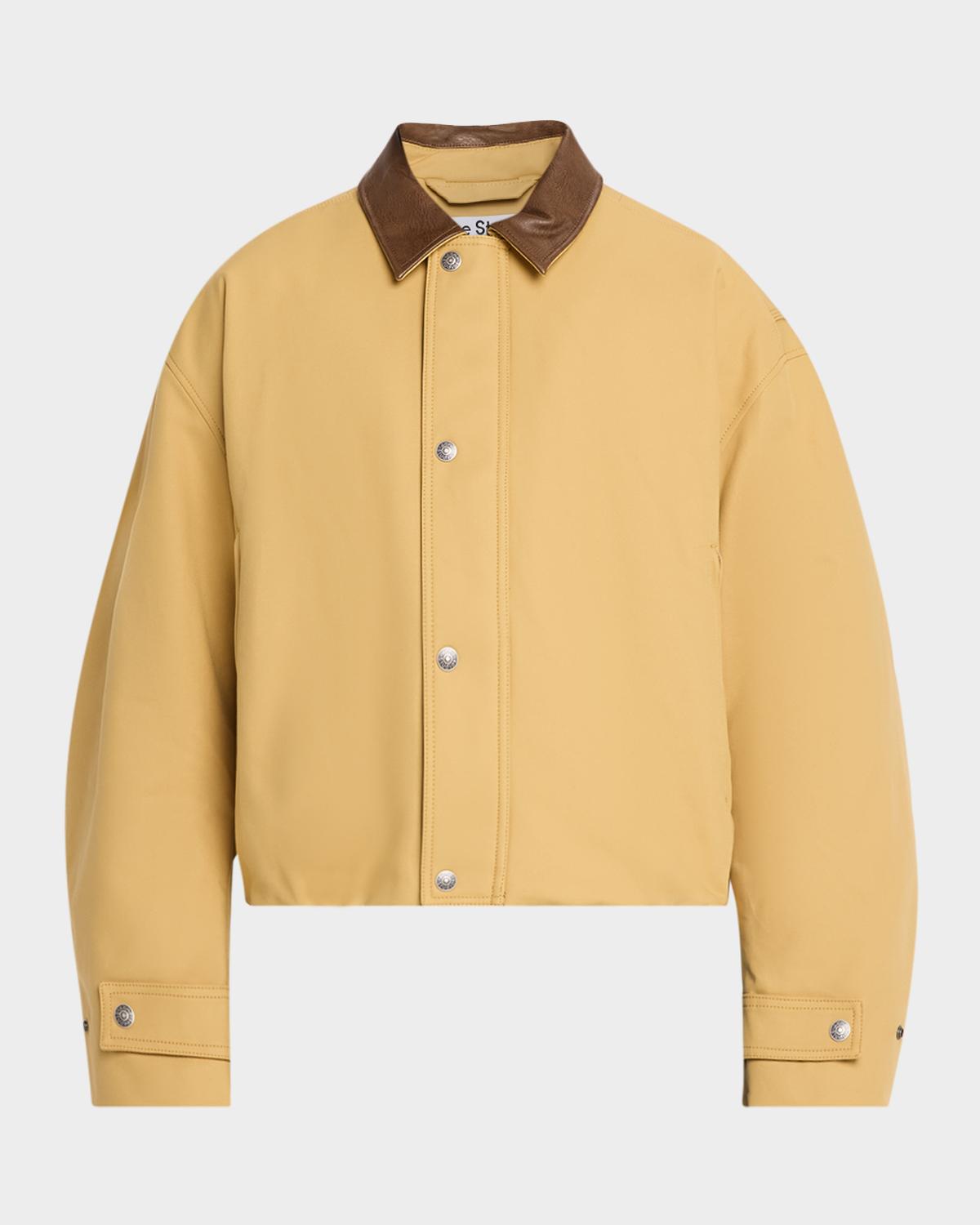 Acne Studios Men's Opado Satin Leather-Collar Bomber Jacket