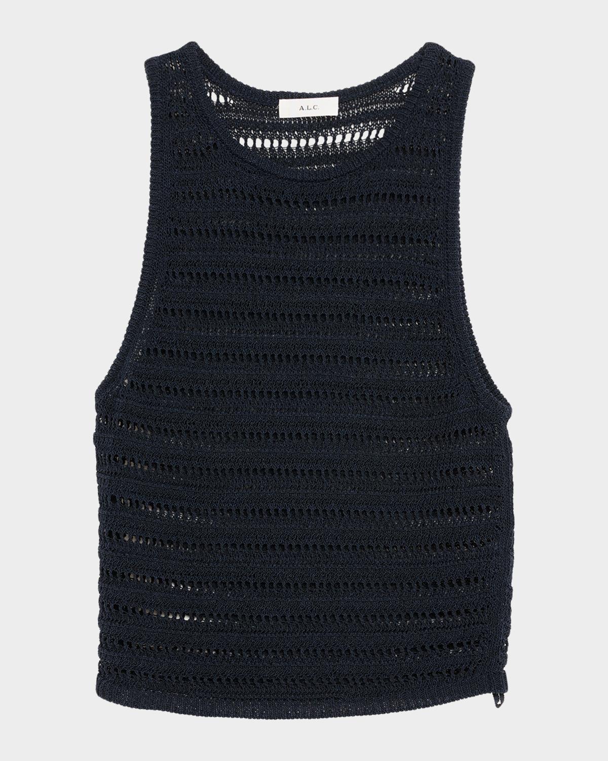 A.L.C. Gale Open Knit Sleeveless Crop Top