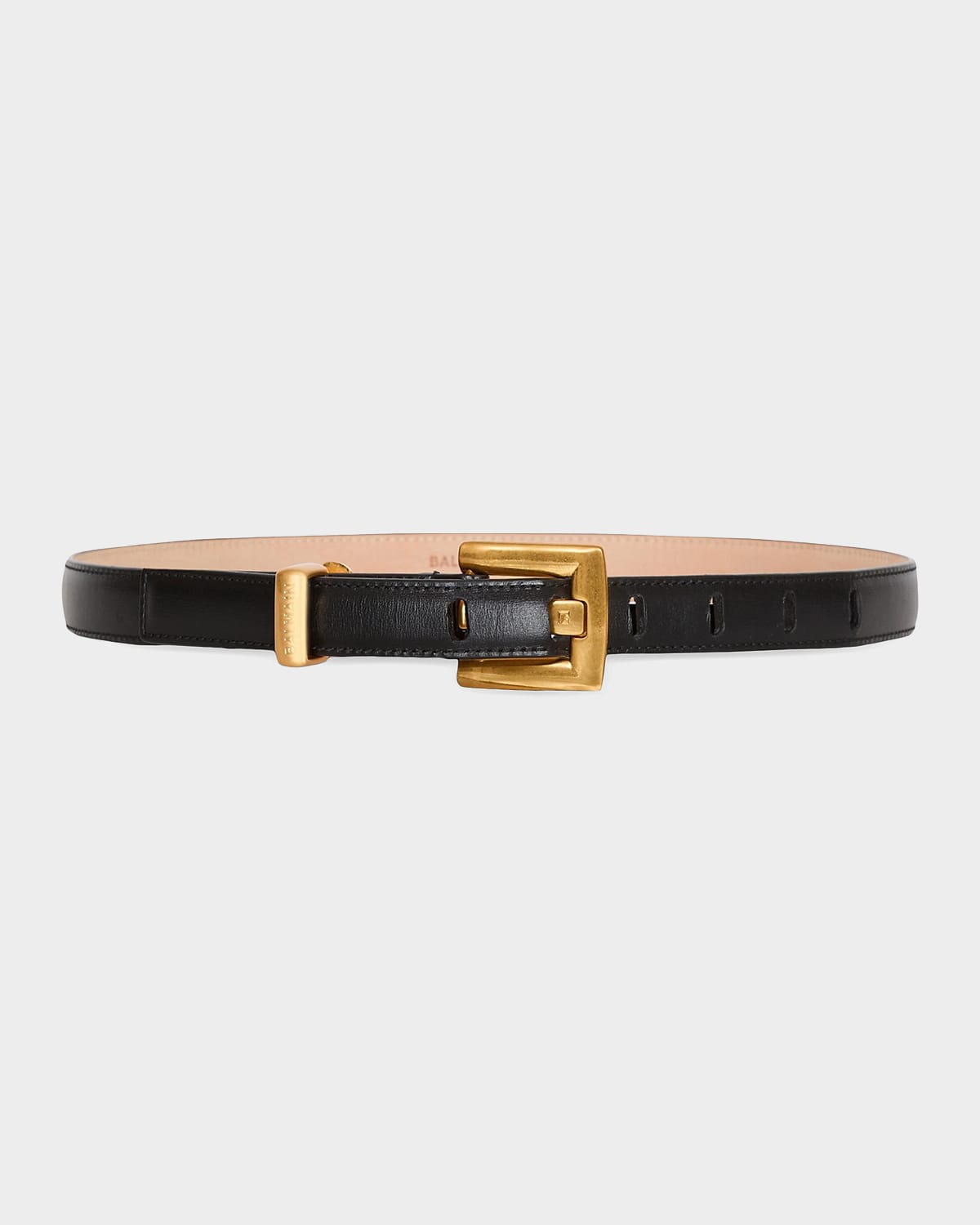 Balmain Anthem Leather Belt In Black