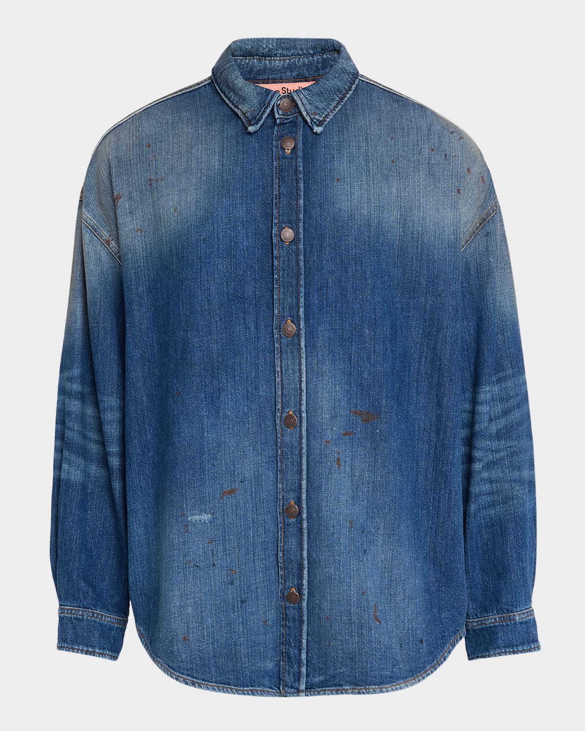 Acne Studios Men's Setar Trafalgar Denim Button-Down Shirt