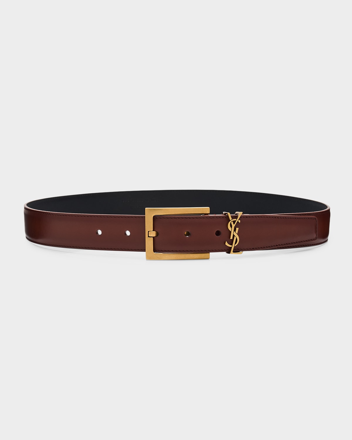 Saint Laurent YSL Calfskin Leather Belt