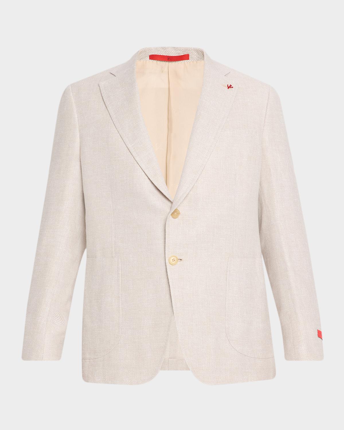 Isaia Men's Linen-Wool Textured Sport Coat
