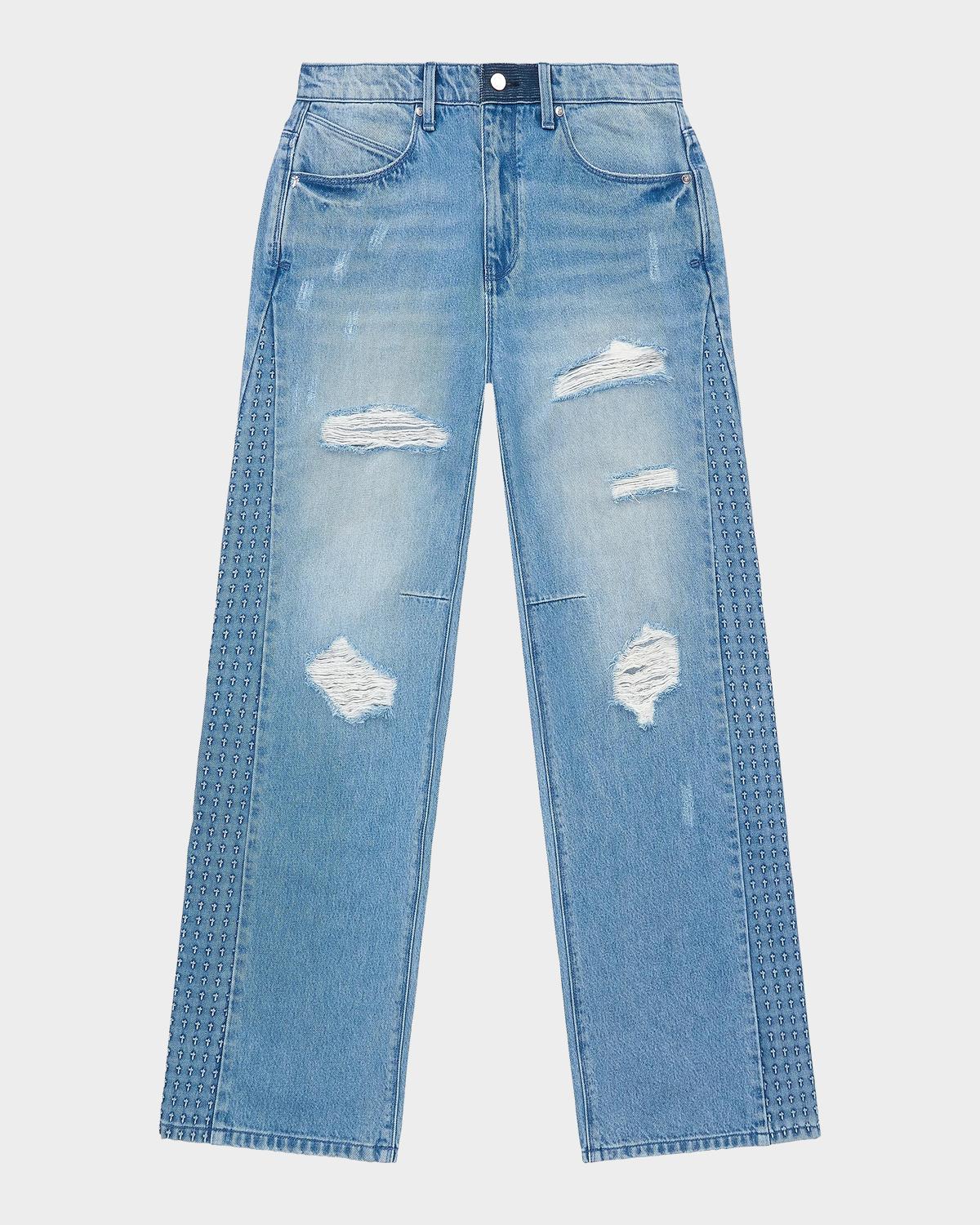 RTA Exodus Zed Distressed Straight-Leg Jeans