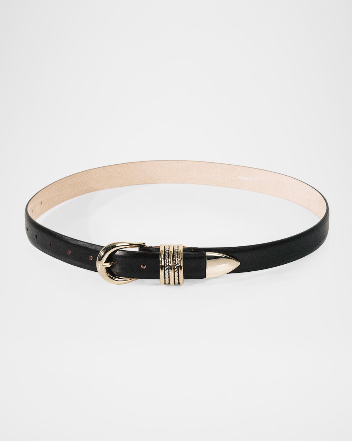 Déhanche Hollyhock Mixed Metal Leather Belt