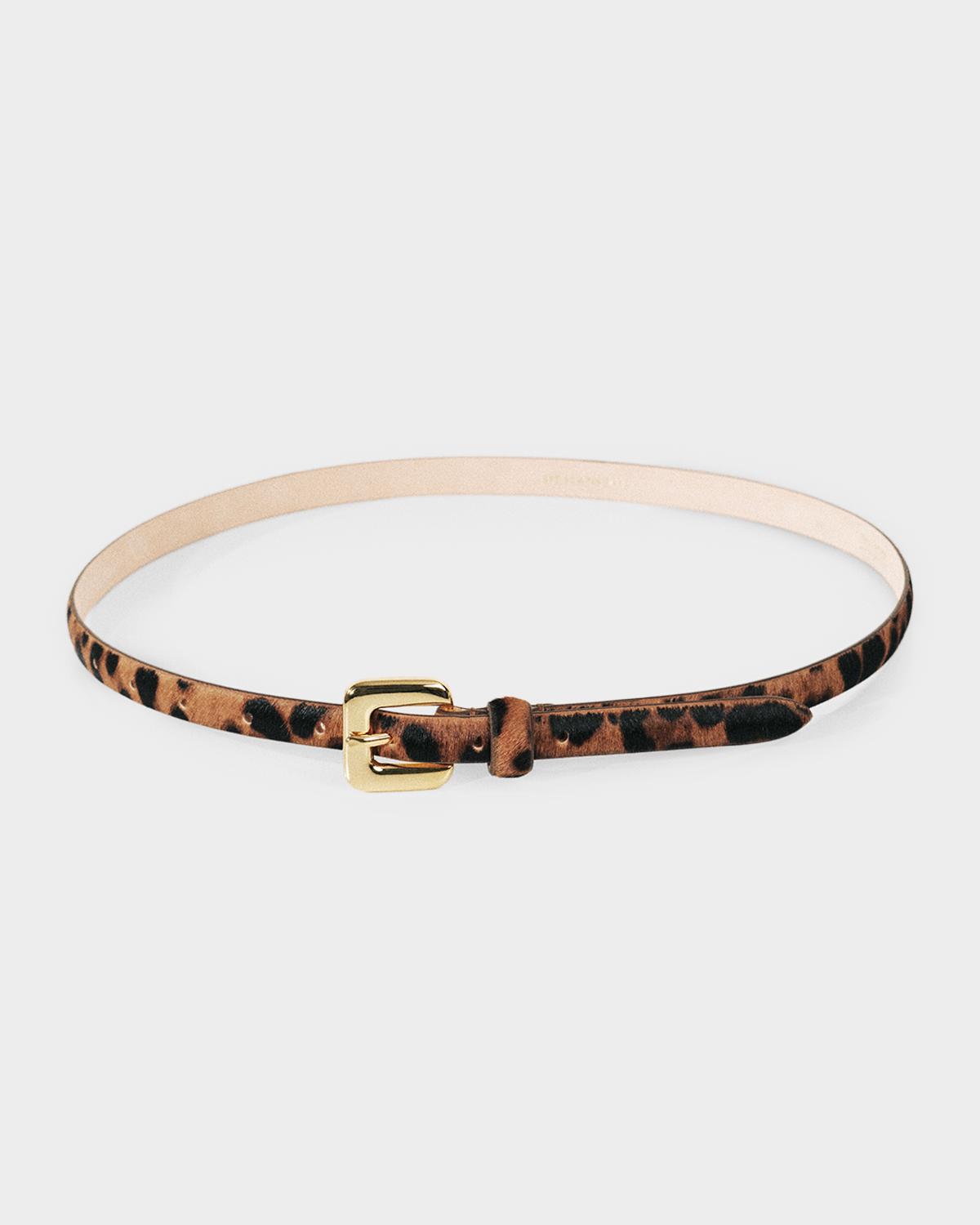 Déhanche Mara Leopard-Print Calf Hair Belt
