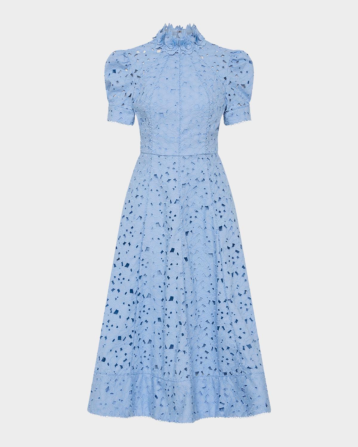 Rebecca Vallance Kitsu Eyelet Floral Cotton Midi Dress