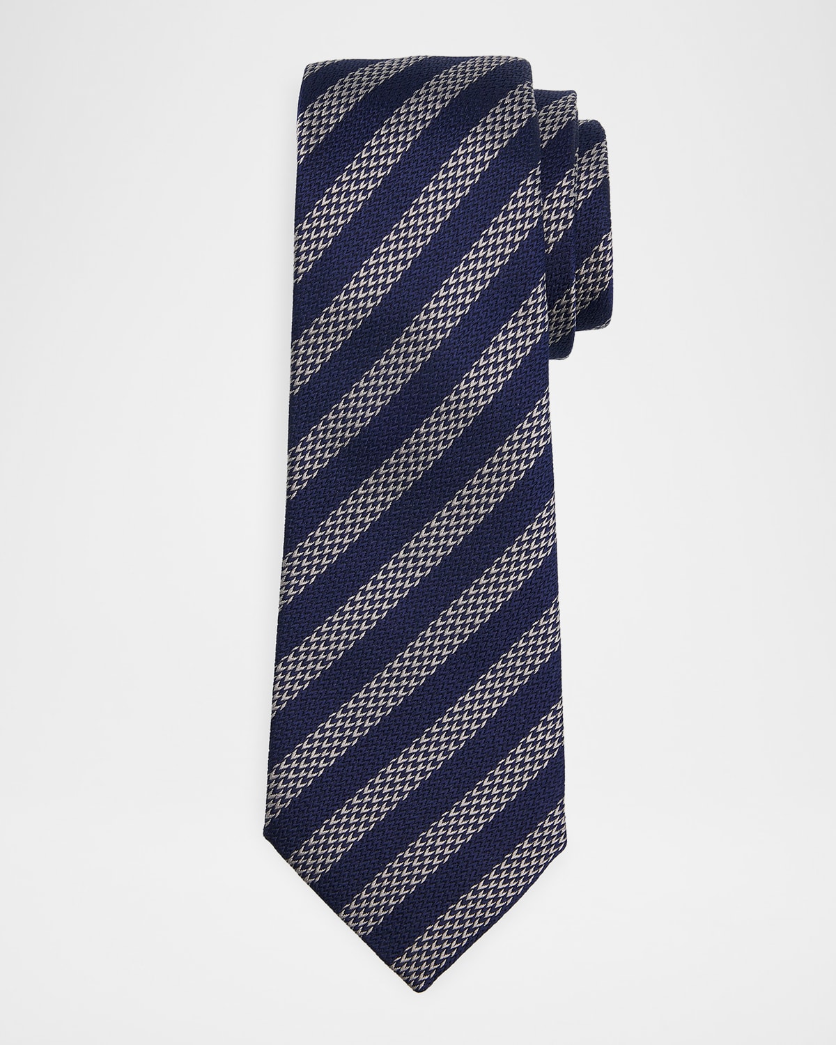 Giorgio Armani Men 's Woven Diagonal Stripe Silk Tie