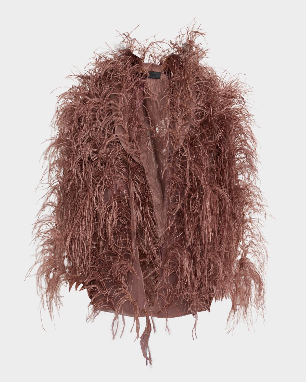LAPOINTE Marbled Feathers Open Jacket