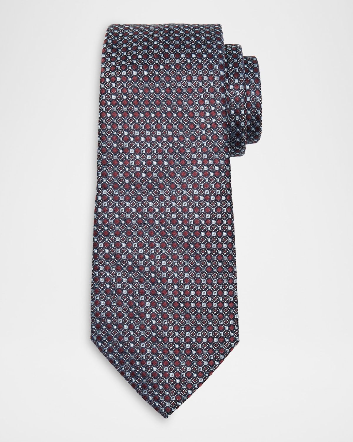 Giorgio Armani Men 's Geometric Woven Silk Jacquard Tie