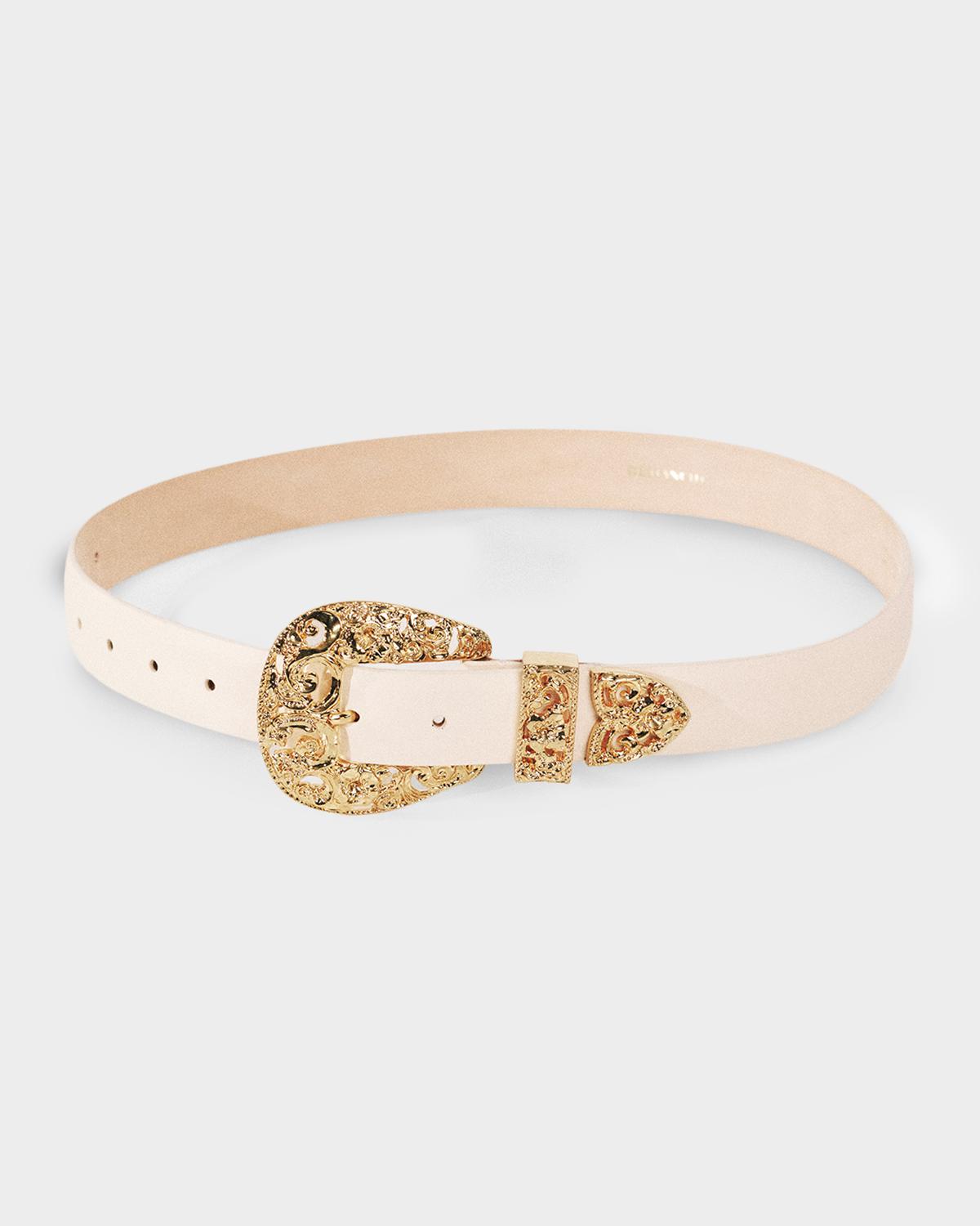 Déhanche Versailles 24K Gold-Plated Leather Belt