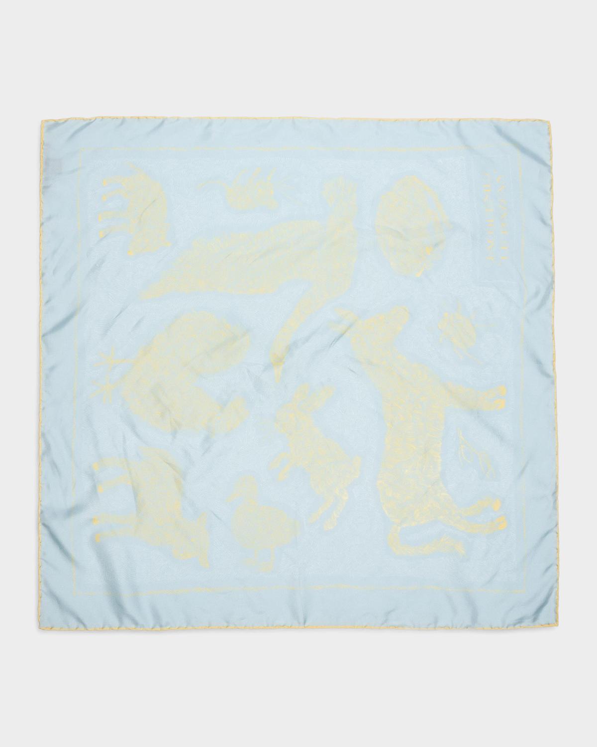 Jacquemus Men's Animal Motif Silk Scarf