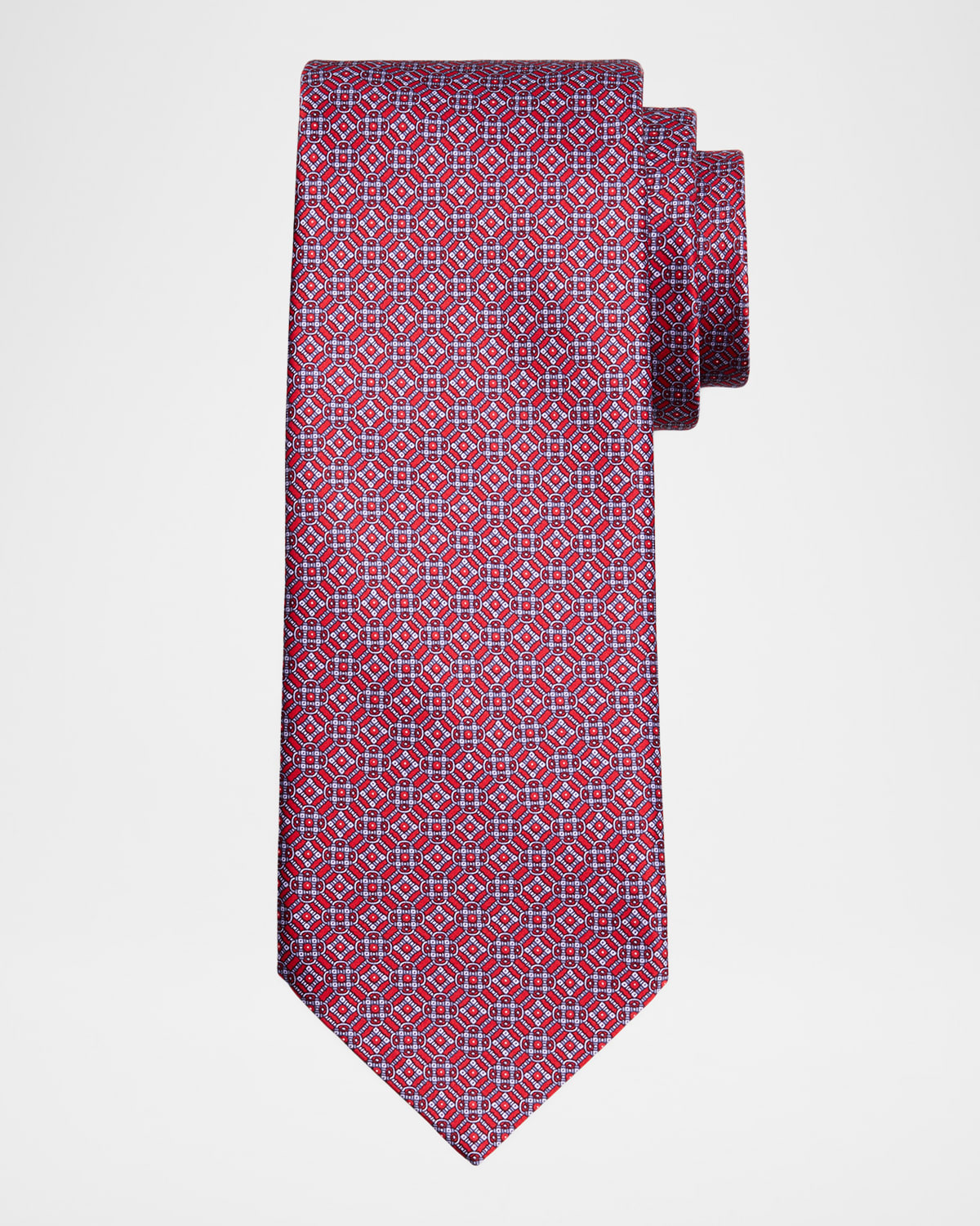 Stefano Ricci Men 's Tonal Mosaic Link Silk Tie