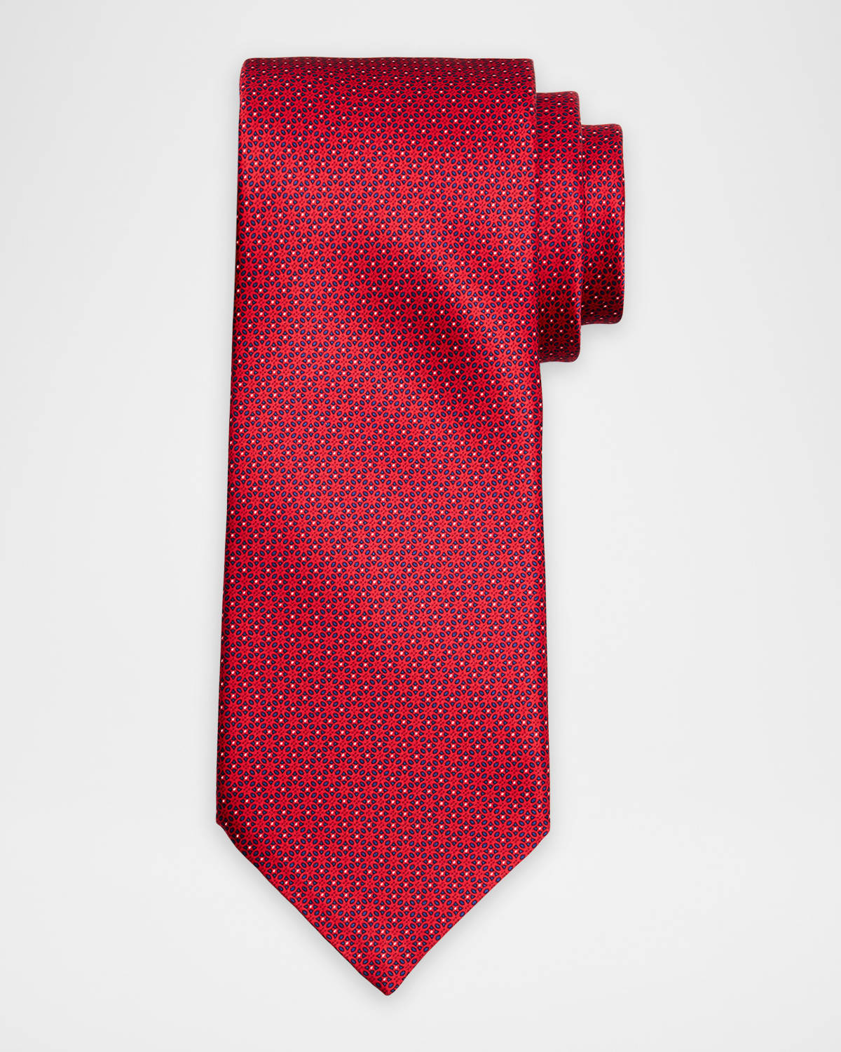 Stefano Ricci Men 's Floral Grid Silk Tie