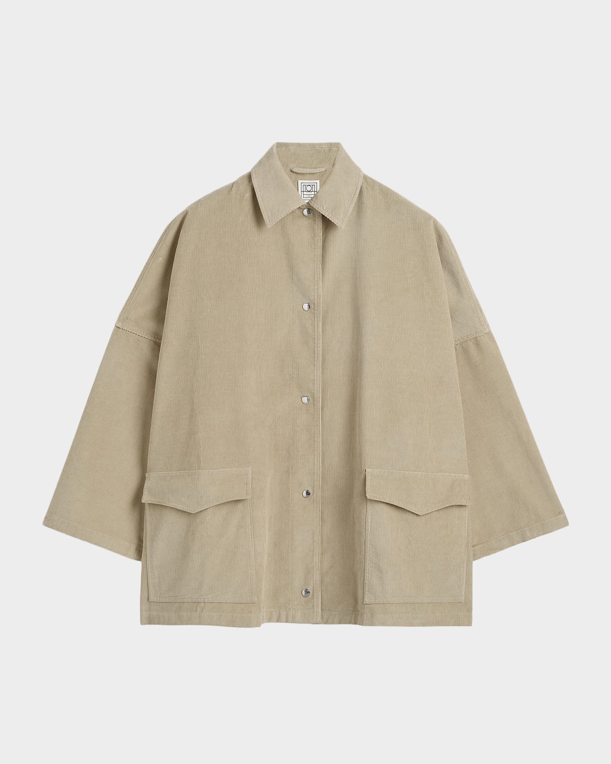 Totême Corduroy Oversized Shirt Jacket In Sand