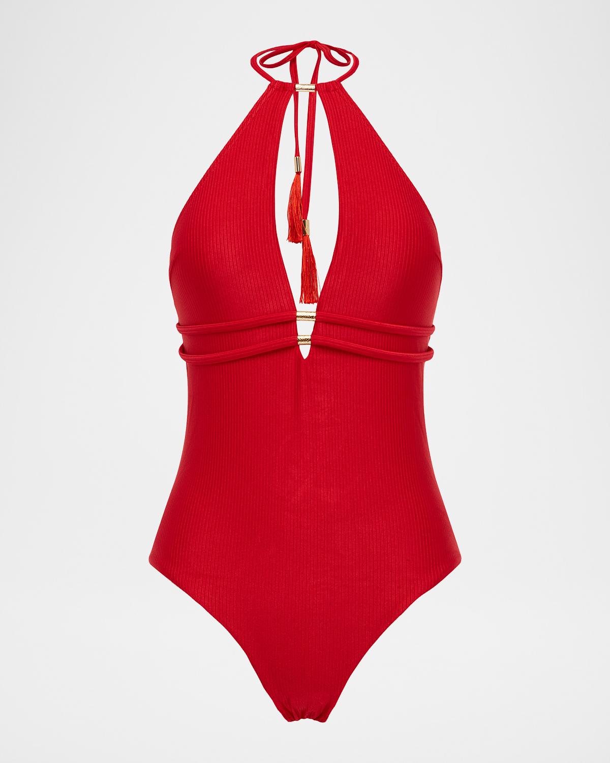 Aqua Blu Australia Aria Halter One-Piece Swimsuit