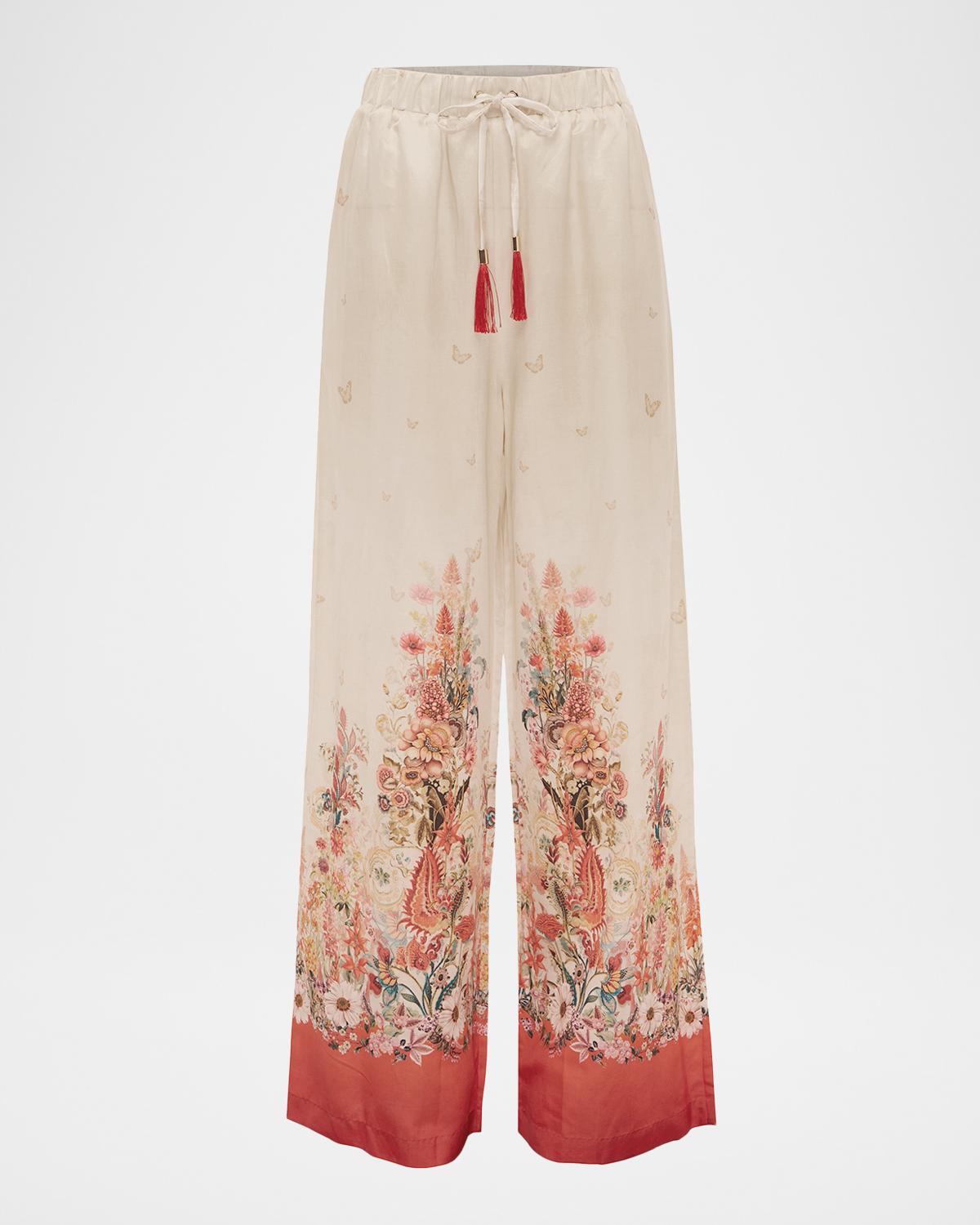 Aqua Blu Australia Lexi Floral Drawstring Pants