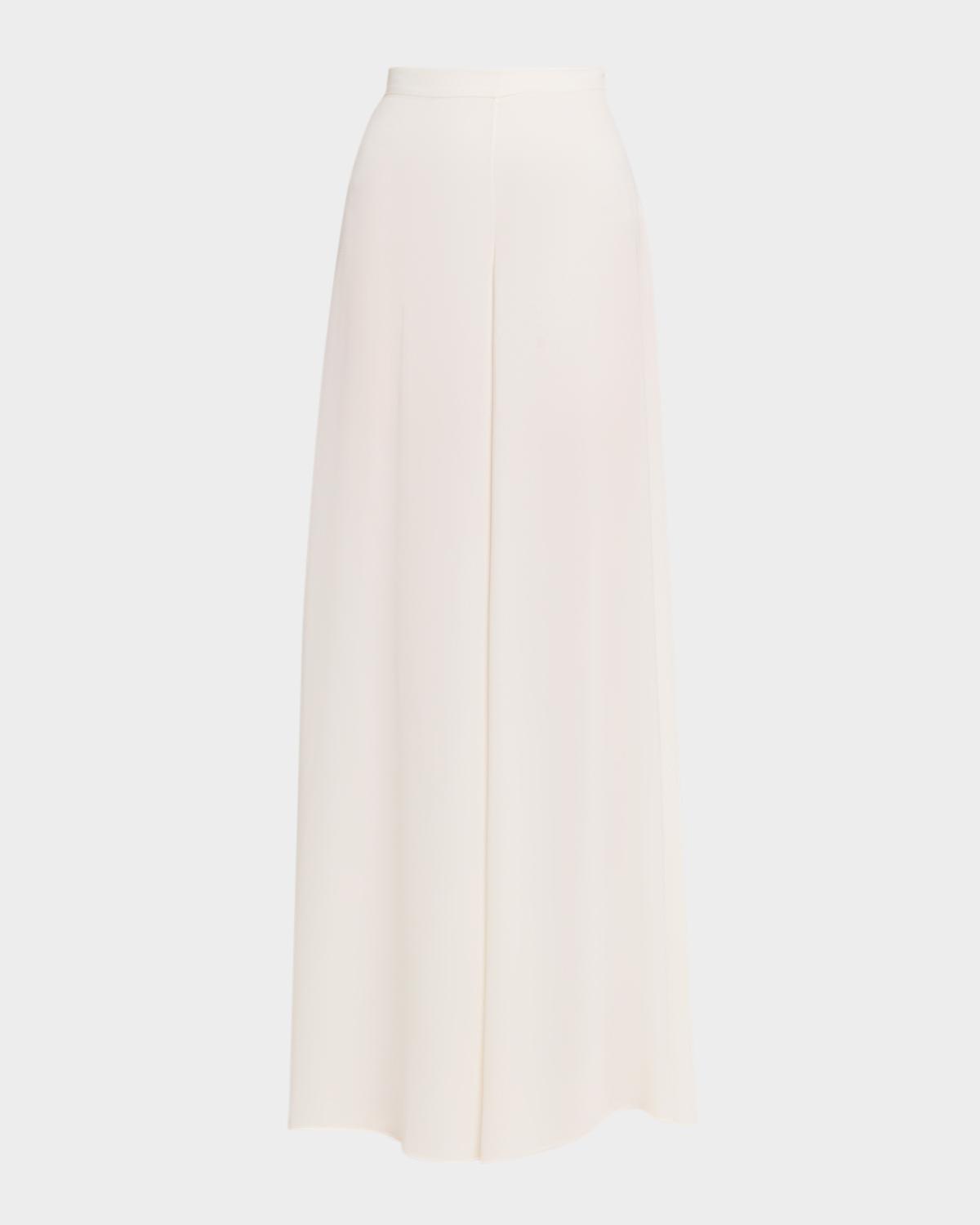 LAPOINTE Georgette Wide-Leg Pants with Pockets