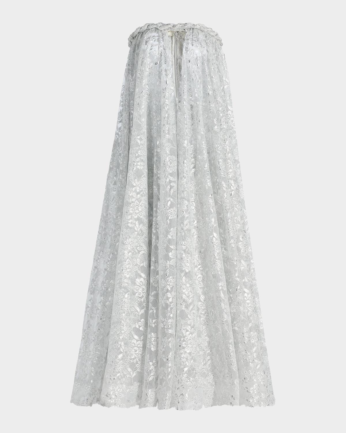 Zimmermann Carousel Metallic Lace Strapless Dress