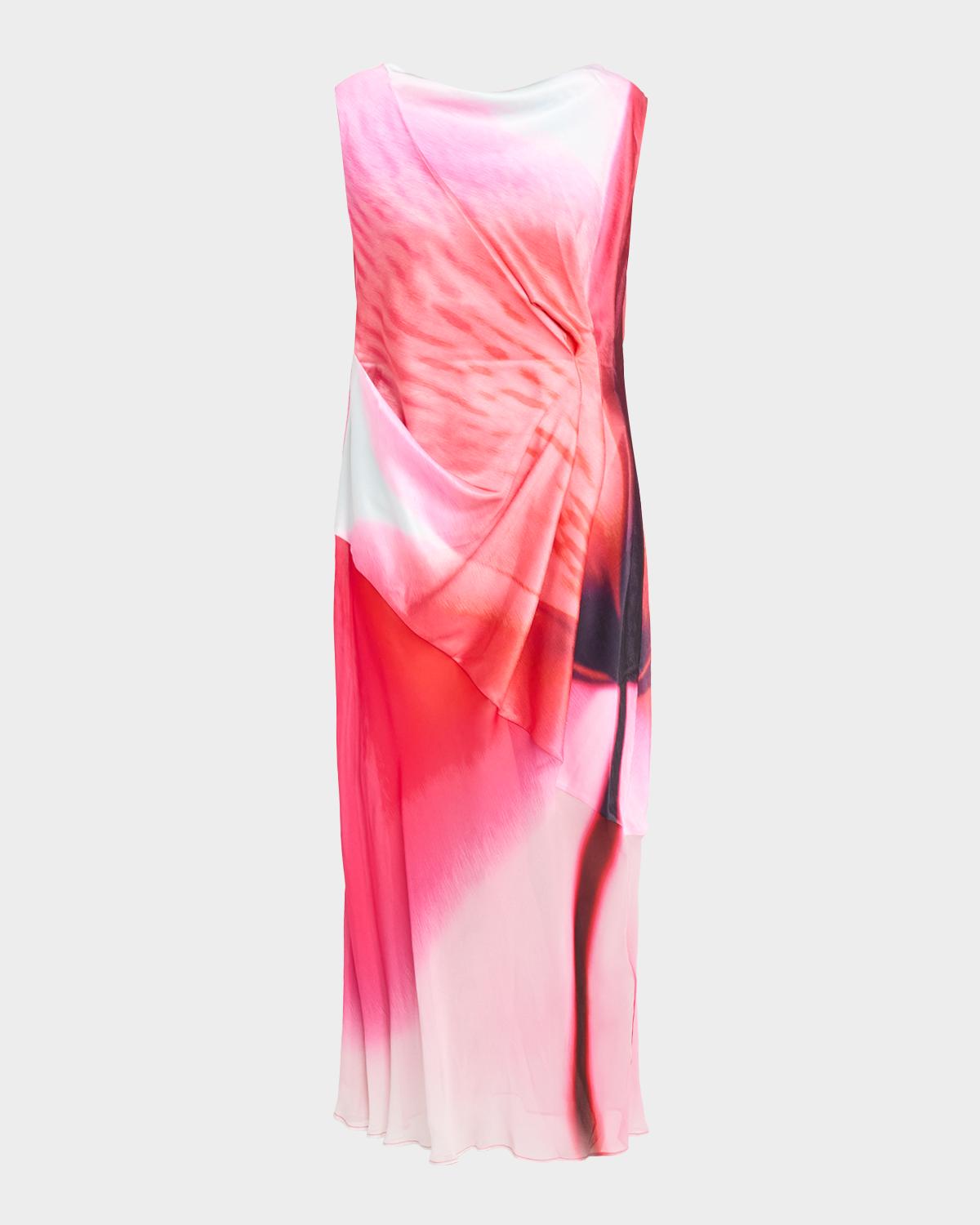 Significant Other Farrah Draped Satin-Georgette Dress