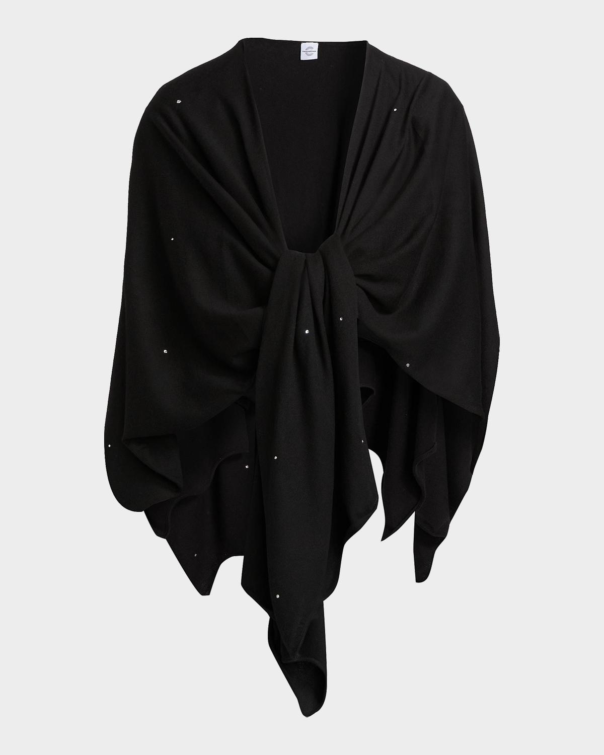 Carolyn Rowan Cotton Cashmere Crystal-Embellished Ruana