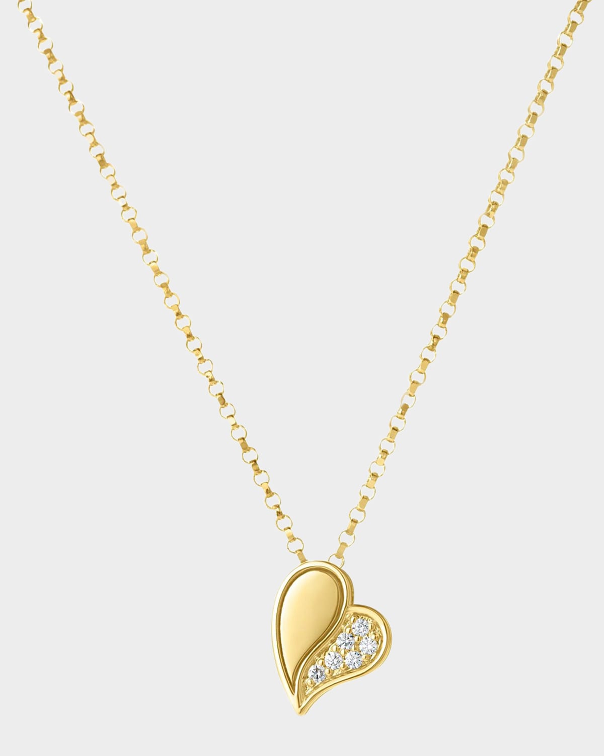 Roberto Coin 18K Yellow Gold Diamond Amorino Heart Necklace